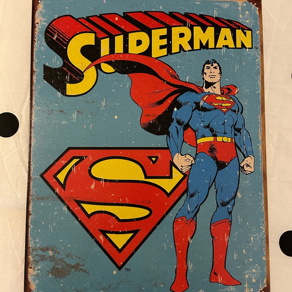 DC Comics Superman Metal Wall Art - Red, Blue, Yellow